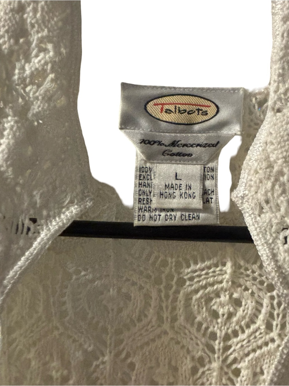 Talbots Y2K Boho Cottagecore Coquette Cream Crochet Open-Front Blazer Large - Picture 4 of 7